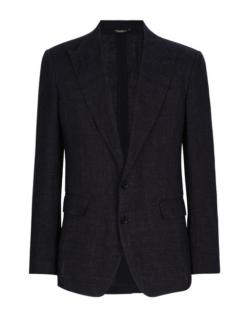 SINGLE-BREASTED LINEN-BLEND SICILIA-FIT JACKET