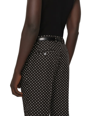 COTTON TAORMINA-FIT SUIT WITH POLKA-DOT PRINT