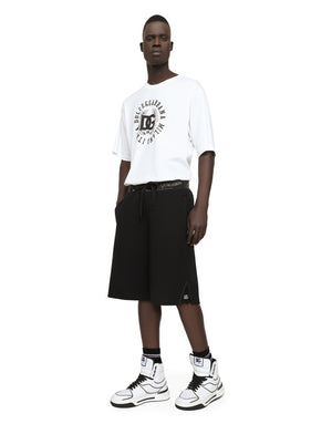 TECHNICAL JERSEY JOGGING SHORTS WITH EMBROIDERY