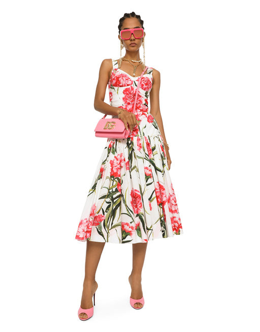 CARNATION-PRINT POPLIN CORSET