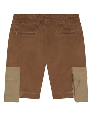 GARMENT-DYED COTTON FABRIC CARGO SHORTS