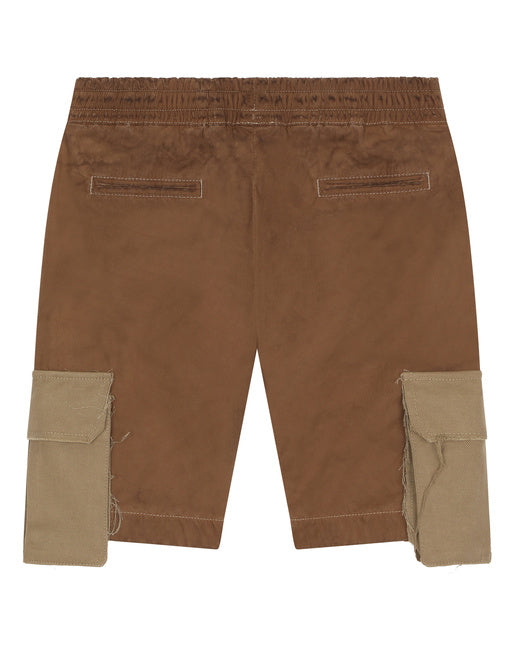 GARMENT-DYED COTTON FABRIC CARGO SHORTS