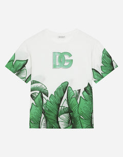 JERSEY T-SHIRT WITH BANANA-TREE DG LOGO PRINT