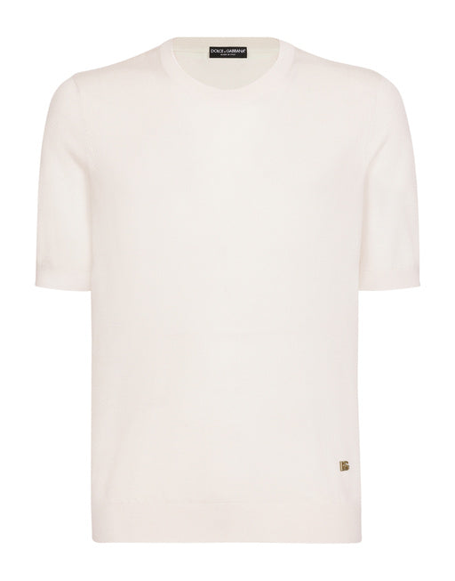 SHORT-SLEEVED ROUND-NECK SWEATER WITH DG LOGO