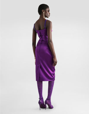 FITTED SATIN DRESS