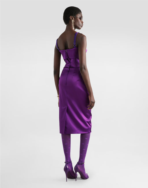FITTED SATIN DRESS