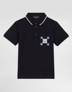 PIQUÉ POLO-SHIRT WITH PRINT