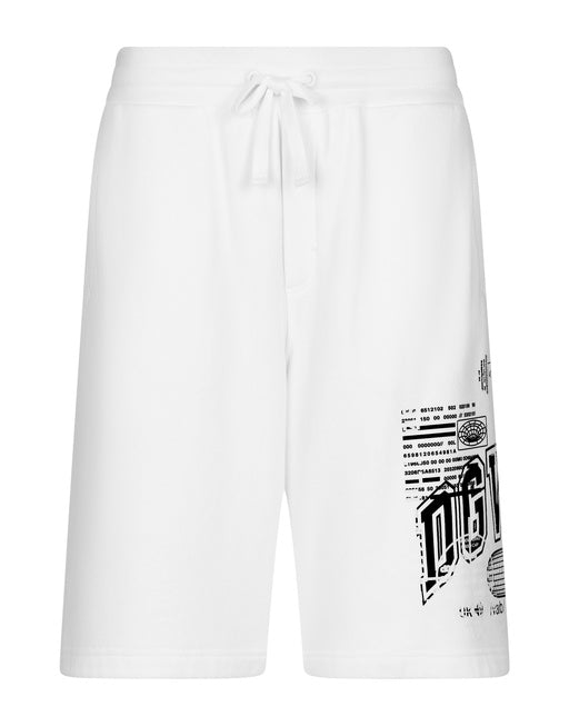 JERSEY JOGGING SHORTS WITH DGVIB3 PRINT AND LOGO