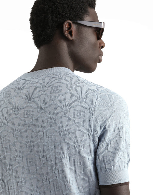SILK CREWNECK PULLOVER WITH LOGO