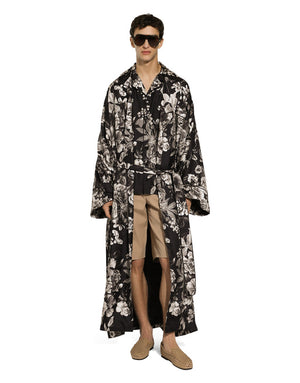 SILK TWILL SHIRT WITH FLORAL PRINT
