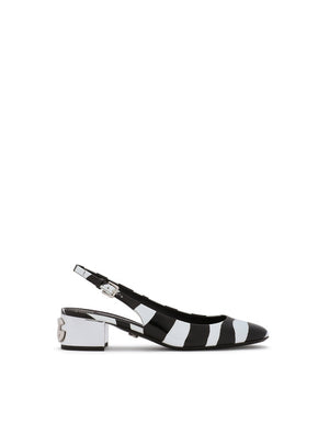 PRINTED PATENT LEATHER SLINGBACKS WITH DG KAROL HEEL