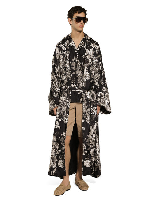 SILK TWILL SHIRT WITH FLORAL PRINT