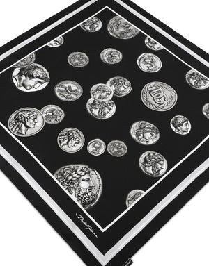 COIN PRINT SILK BANDANNA (50X50)