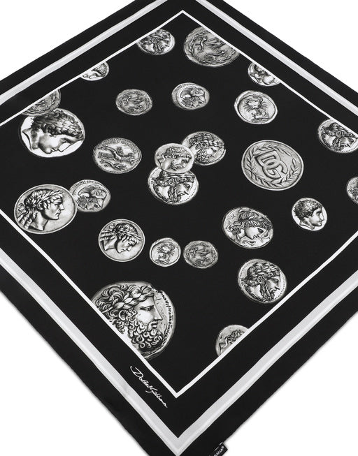 COIN PRINT SILK BANDANNA (50X50)