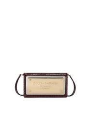CROCODILE-PRINT CALFSKIN CELL PHONE BAG