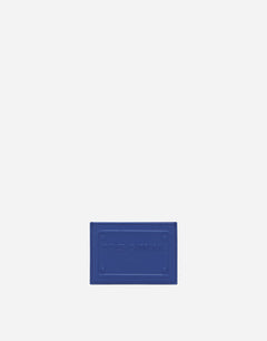 CALFSKIN CARD HOLDER WITH RAISED LOGO