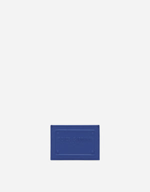 CALFSKIN CARD HOLDER WITH RAISED LOGO