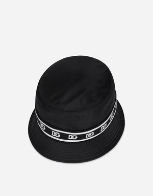 NYLON BUCKET HAT WITH BRANDED-BAND PRINT