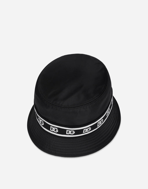 NYLON BUCKET HAT WITH BRANDED-BAND PRINT