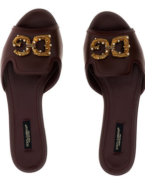 CALFSKIN SLIDERS WITH DG LOGO