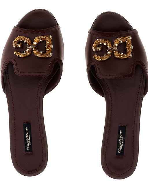 CALFSKIN SLIDERS WITH DG LOGO