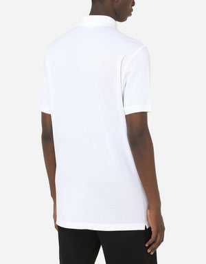 COTTON PIQUÉ POLO-SHIRT WITH BRANDED TAG