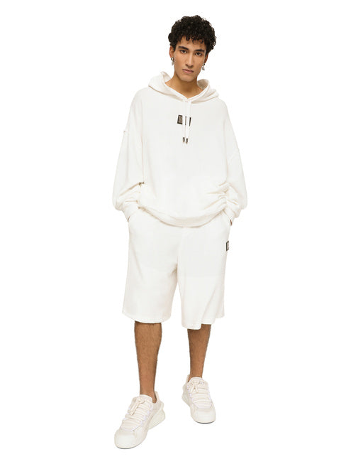JERSEY TERRY HOODIE WITH LOGO TAG