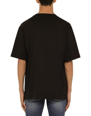 COTTON T-SHIRT WITH DG LOGO PRINT