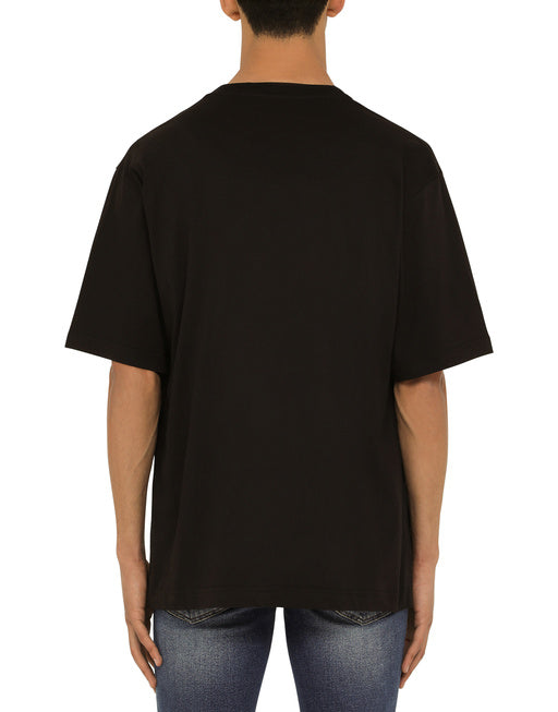 COTTON T-SHIRT WITH DG LOGO PRINT