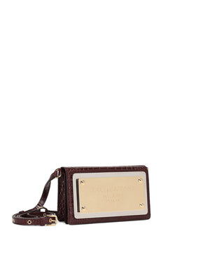 CROCODILE-PRINT CALFSKIN CELL PHONE BAG