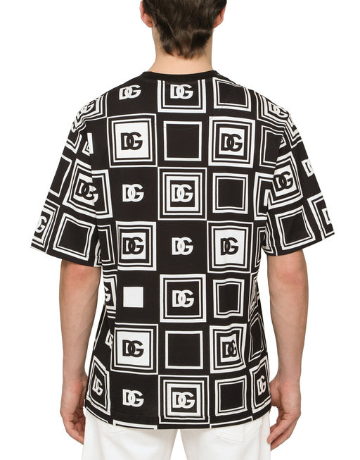 COTTON T-SHIRT WITH DG LOGO PRINT