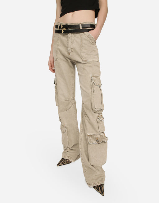 DENIM CARGO PANTS
