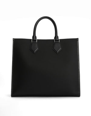 LARGE NYLON SHOPPER WITH RUBBERIZED LOGO