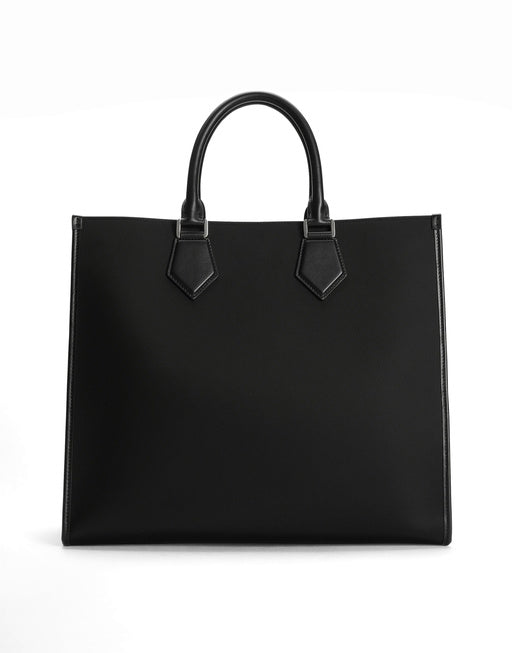 LARGE NYLON SHOPPER WITH RUBBERIZED LOGO