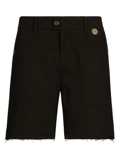 COIN DETAIL STRETCH COTTON TWILL BERMUDA SHORTS