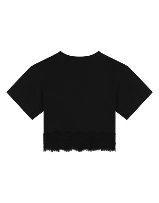 CROPPED INTERLOCK T-SHIRT WITH DG LOGO