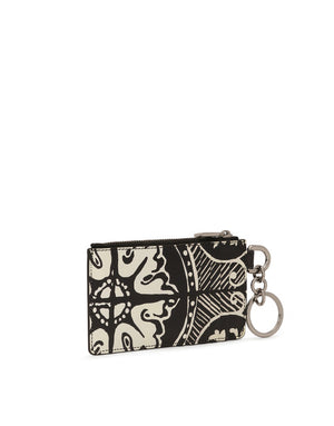 PRINTED CARD HOLDER WITH ZIPPER AND RING