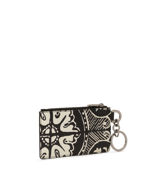 PRINTED CARD HOLDER WITH ZIPPER AND RING