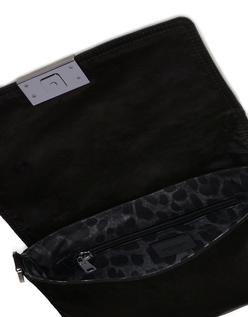NERO SICILIA DNA NYLON CROSSBODY BAG WITH BRANDED TAG