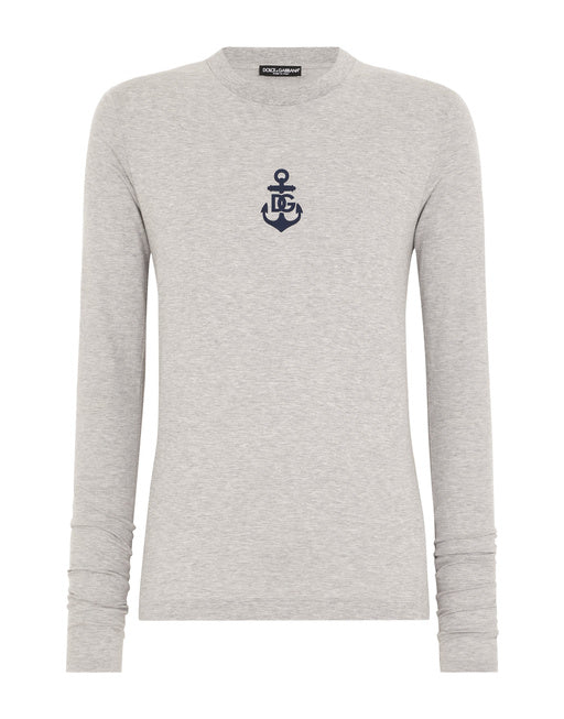 LONG-SLEEVED SLIM-FIT T-SHIRT WITH MARINA PRINT