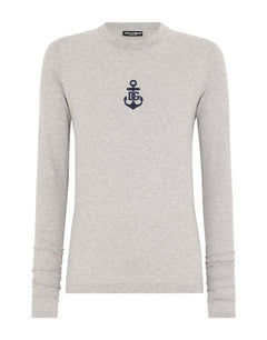 LONG-SLEEVED SLIM-FIT T-SHIRT WITH MARINA PRINT