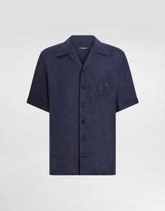 LINEN SHIRT WITH LOGO EMBROIDERY