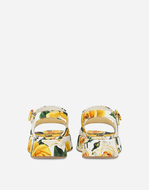 PRINTED CANVAS SANDALS