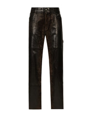 OVERSIZE COATED DENIM JEANS WITH SIDE POCKET