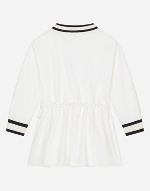 SHORT INTERLOCK DRESS WITH LOGO PATCH EMBELLISHMENT