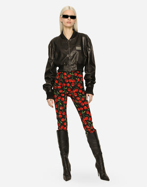 CHERRY-PRINT MARQUISETTE SHAPER PANTS