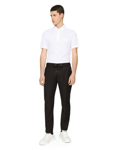 COTTON PIQUÉ POLO-SHIRT WITH BRANDED TAG