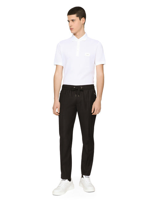 COTTON PIQUÉ POLO-SHIRT WITH BRANDED TAG