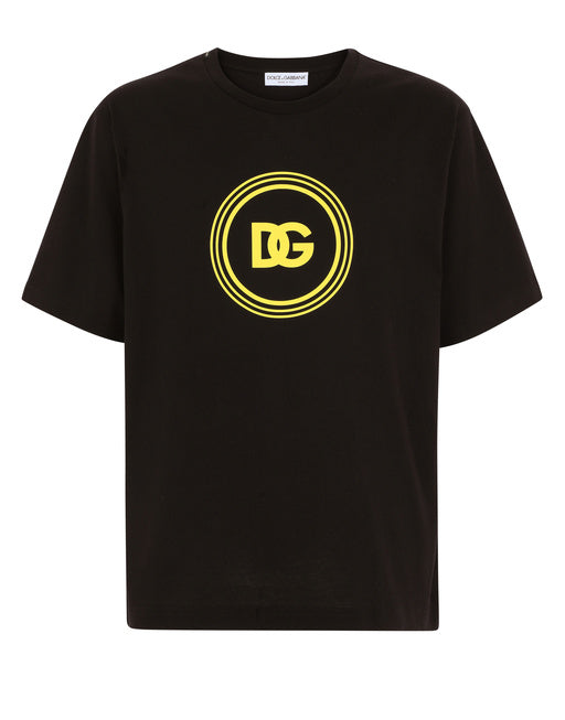 COTTON T-SHIRT WITH DG LOGO PRINT