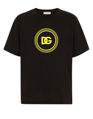 COTTON T-SHIRT WITH DG LOGO PRINT